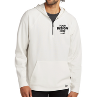 New Era STS 1/4 Zip Hoodie, Fan White, Front view, Mockup