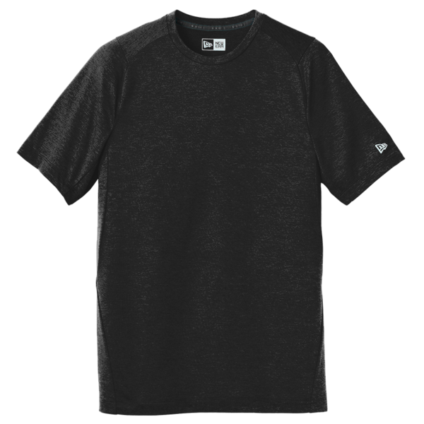 New Era Series Performance Crew Tee, Black Solid, Front view