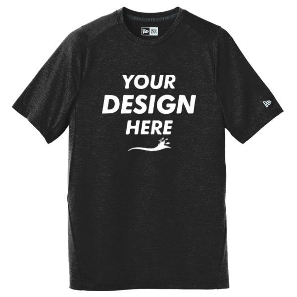New Era Series Performance Crew Tee, Black Solid, Front view, Mockup