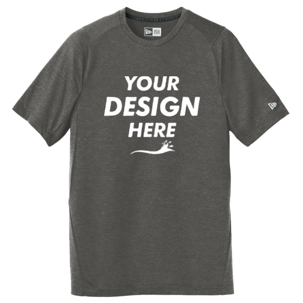 New Era Series Performance Crew Tee, Graphite, Front view, Mockup