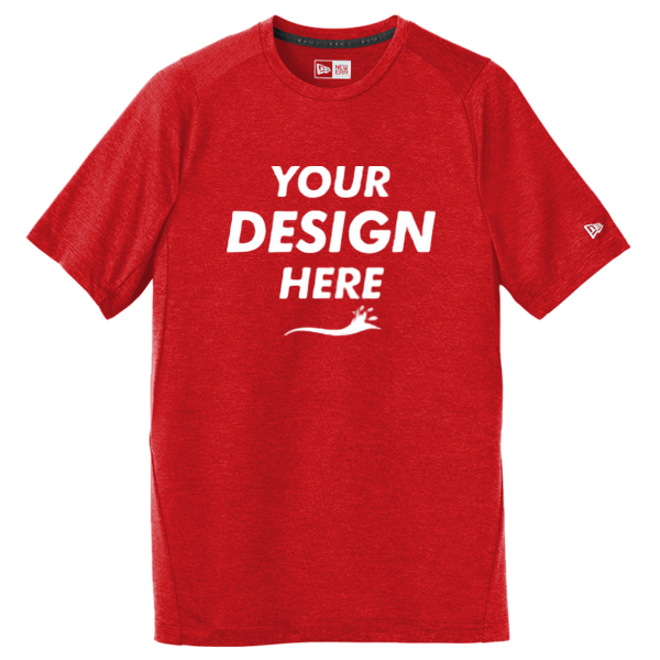 New Era Series Performance Crew Tee, Scarlet, Front view, Mockup