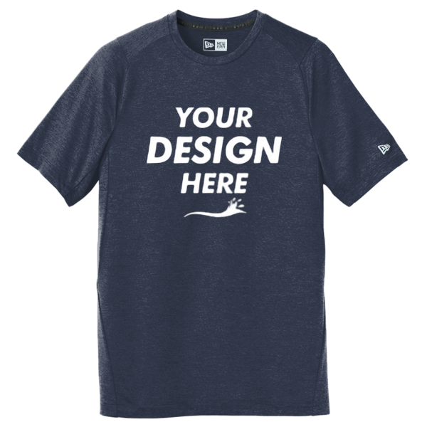 New Era Series Performance Crew Tee, True Navy, Front view, Mockup