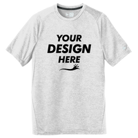 New Era Series Performance Crew Tee, White Solid, Front view, Mockup