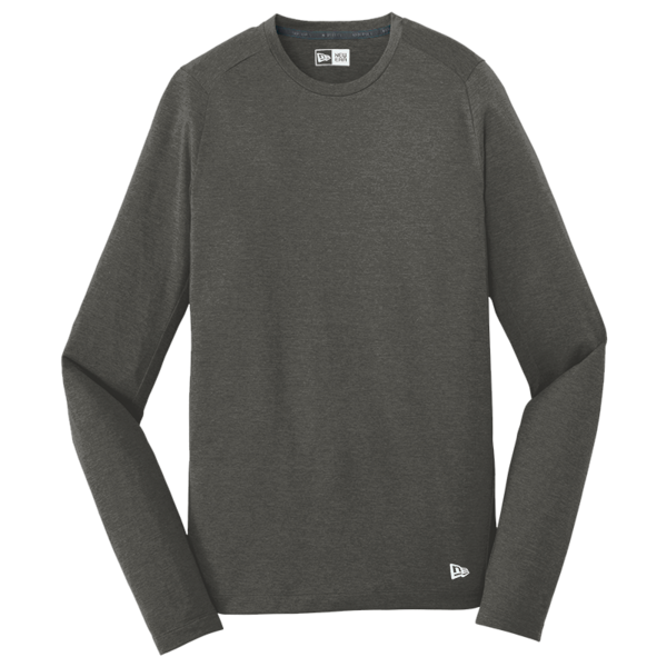 New Era Series Performance Long Sleeve Crew Tee, Graphite, Front view