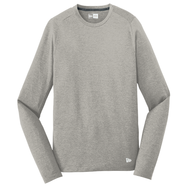 New Era Series Performance Long Sleeve Crew Tee, Rainstorm Grey, Front view