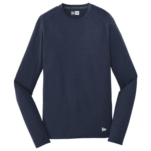 New Era Series Performance Long Sleeve Crew Tee, True Navy, Front view