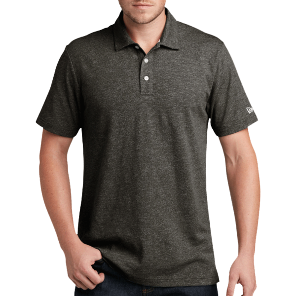 New Era Slub Twist Polo, Black Twist, Front view