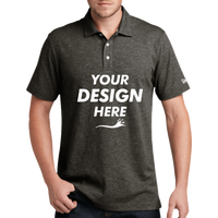 New Era Slub Twist Polo, Black Twist, Front view, Mockup