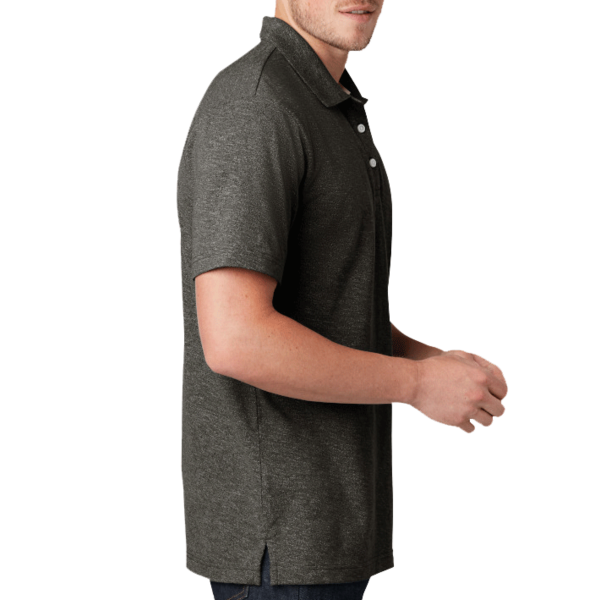 New Era Slub Twist Polo, Black Twist, Right Sleeve view