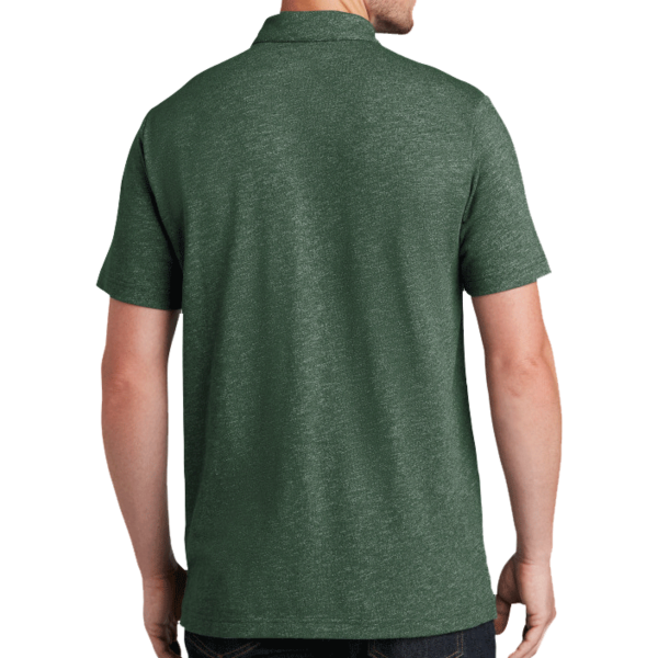 New Era Slub Twist Polo, Dark Green Twist, Back view