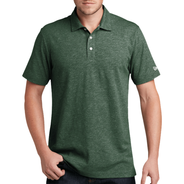 New Era Slub Twist Polo, Dark Green Twist, Front view