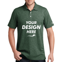 New Era Slub Twist Polo, Dark Green Twist, Front view, Mockup