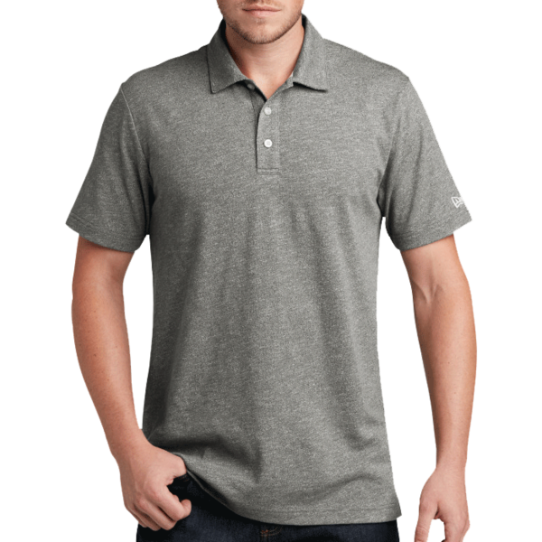 New Era Slub Twist Polo, Shadow Grey Twist, Front view