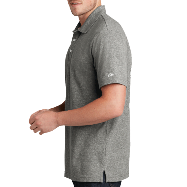 New Era Slub Twist Polo, Shadow Grey Twist, Left Sleeve view
