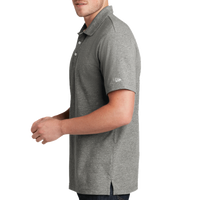 New Era Slub Twist Polo, Shadow Grey Twist, Left Sleeve view