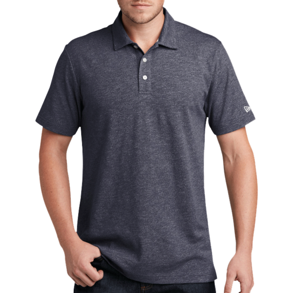 New Era Slub Twist Polo, True Navy Twist, Front view