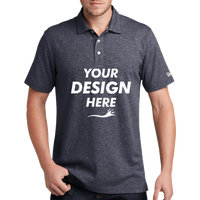New Era Slub Twist Polo, True Navy Twist, Front view, Mockup