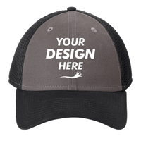 New Era Snapback Contrast Front Mesh Cap, Charcoal / Black, Front view, Mockup