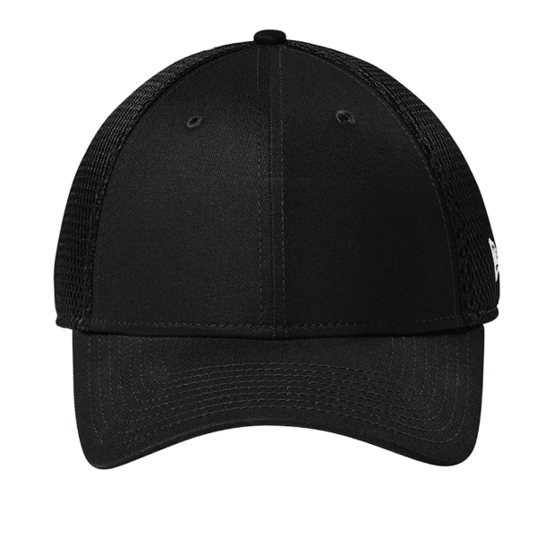New Era Snapback Contrast Front Mesh Cap, Flag Black / Black, Front view