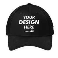 New Era Snapback Contrast Front Mesh Cap, Flag Black / Black, Front view, Mockup