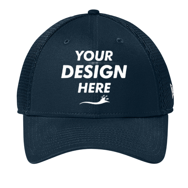 New Era Snapback Contrast Front Mesh Cap, Flag Deep Navy / Flag Deep Navy, Front view, Mockup