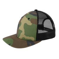New Era Snapback Low Profile Trucker Cap, Camo / Black, Left Side view
