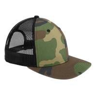 New Era Snapback Low Profile Trucker Cap, Camo / Black, Right Side view