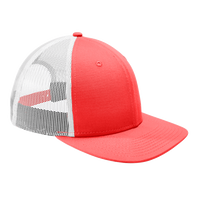 New Era Snapback Low Profile Trucker Cap, Coral / White, Right Side view