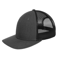 New Era Snapback Low Profile Trucker Cap, Heather Graphite / Black, Left Side view