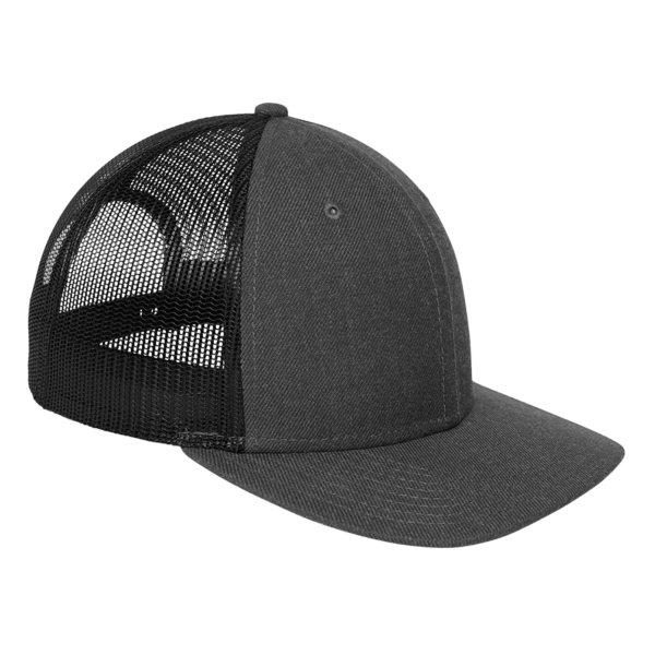 New Era Snapback Low Profile Trucker Cap, Heather Graphite / Black, Right Side view