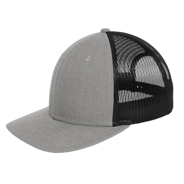 New Era Snapback Low Profile Trucker Cap, Heather Grey / Black, Left Side view