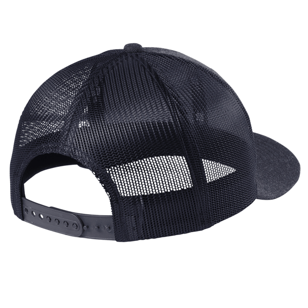 New Era Snapback Low Profile Trucker Cap, Heather Navy / Navy, Back view