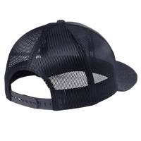 New Era Snapback Low Profile Trucker Cap, Heather Navy / Navy, Back view