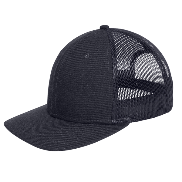 New Era Snapback Low Profile Trucker Cap, Heather Navy / Navy, Left Side view