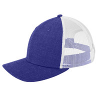 New Era Snapback Low Profile Trucker Cap, Heather Royal / White, Left Side view