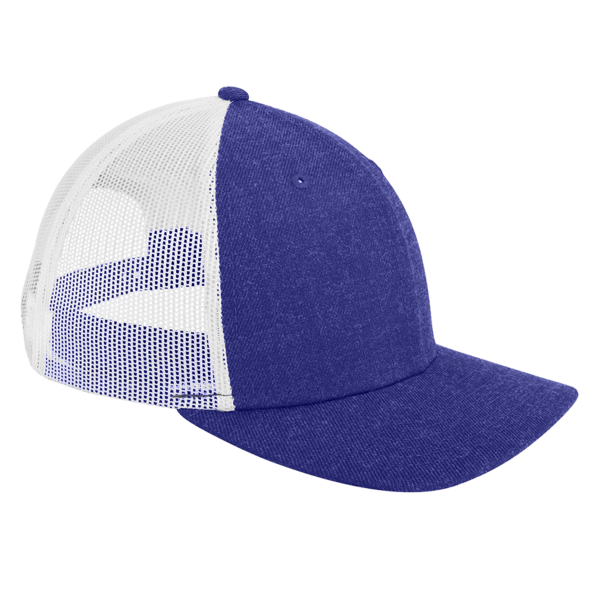 New Era Snapback Low Profile Trucker Cap, Heather Royal / White, Right Side view