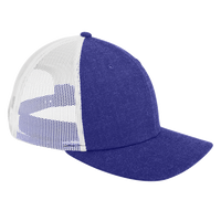 New Era Snapback Low Profile Trucker Cap, Heather Royal / White, Right Side view