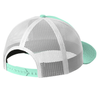 New Era Snapback Low Profile Trucker Cap, Mint / White, Back view