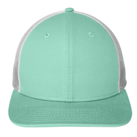 New Era Snapback Low Profile Trucker Cap, Mint / White, Front view