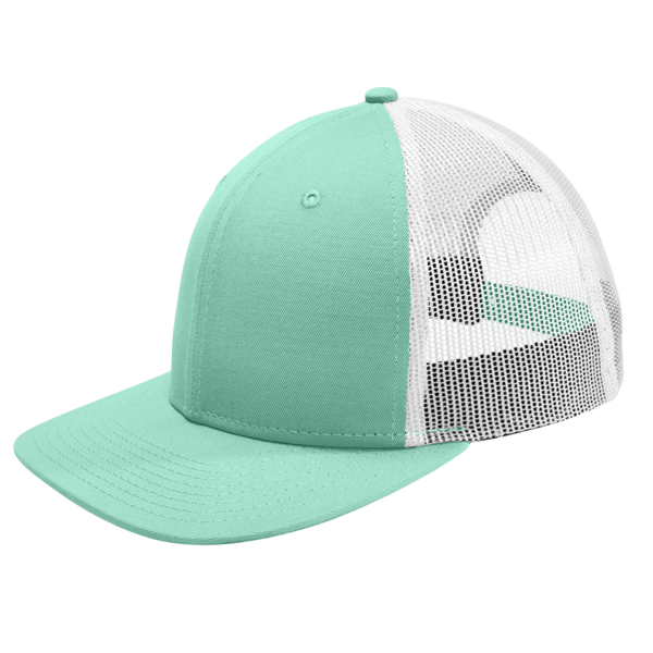 New Era Snapback Low Profile Trucker Cap, Mint / White, Left Side view