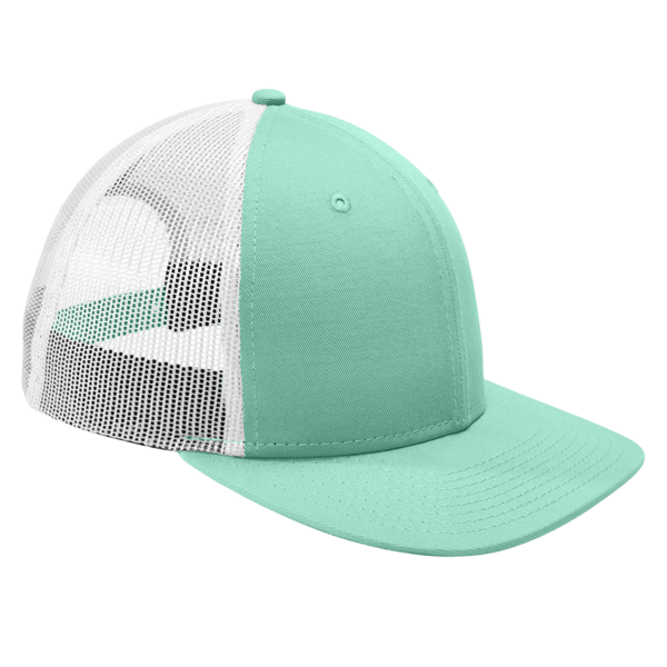 New Era Snapback Low Profile Trucker Cap, Mint / White, Right Side view