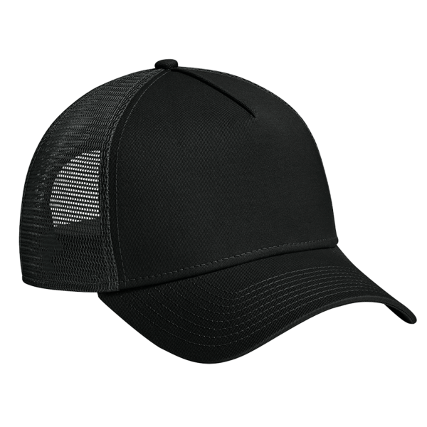 New Era Snapback Trucker Cap, Flag Black / Black, Right Side view