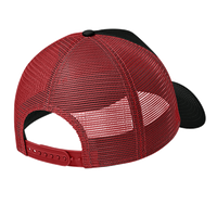 New Era Snapback Trucker Cap, Flag Black / Scarlet, Back view