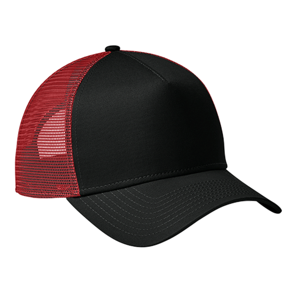 New Era Snapback Trucker Cap, Flag Black / Scarlet, Right Side view