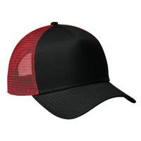 New Era Snapback Trucker Cap, Flag Black / Scarlet, Right Side view