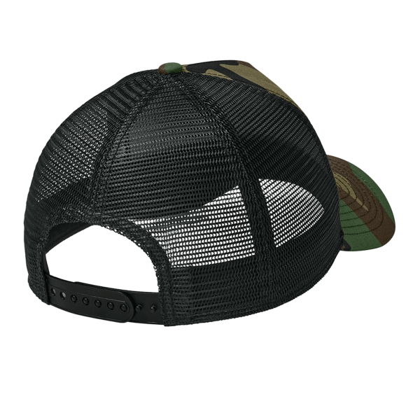 New Era Snapback Trucker Cap, Flag Camo / Black, Back view