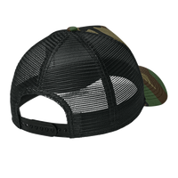 New Era Snapback Trucker Cap, Flag Camo / Black, Back view