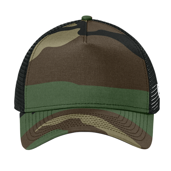 New Era Snapback Trucker Cap, Flag Camo / Black, Front view