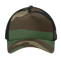 New Era Snapback Trucker Cap, Flag Camo / Black, Front view