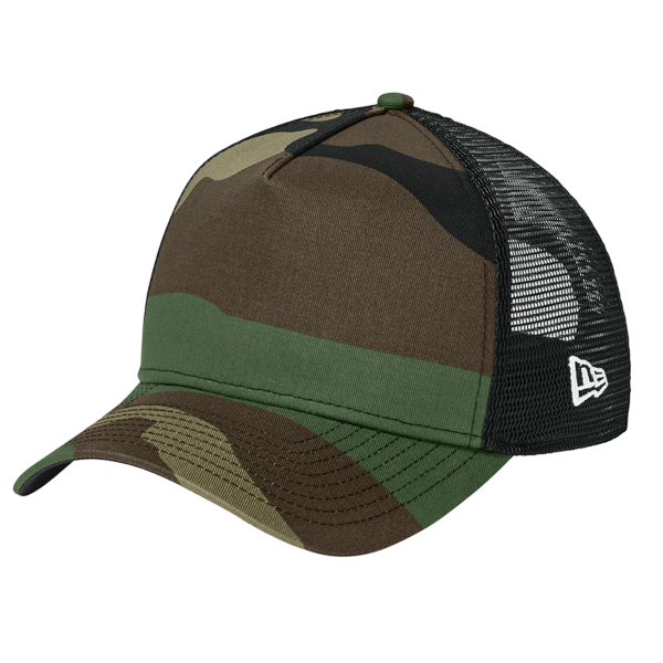 New Era Snapback Trucker Cap, Flag Camo / Black, Left Side view